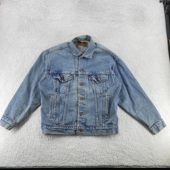 Vintage Levis Denim Jacket XS Trucker Made USA 70507 4890 Distressed 90s - Picture 2 of 12